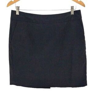 Banana Republic Womens Back Zip Cotton Blend Mini Pencil Skirt Charcoal Size 10P